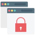 Web Security Color Isolated Vector Icon that easily can be modified and edit. Royalty Free Stock Photo