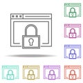 web security line icon. Elements of SEO & WEB OPTIMIZATION in multi color style icons. Simple icon for websites, web design, Royalty Free Stock Photo