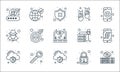 Web security line icons. linear set. quality vector line set such as cyber attack, cloud computing, cloud data, lock, key, hacker Royalty Free Stock Photo