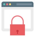 Web Security, Lock Vector Icon editable Royalty Free Stock Photo
