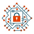 Web security technology digital internet cyber protection icon vector illustration