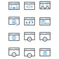 Web and seo icon set include link, data, web, seo, code, development, people, user, search, list, connection, browsing, world, Royalty Free Stock Photo