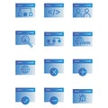 Web and seo icon set include link, data, web, seo, code, development, people, user, search, list, connection, browsing, world, Royalty Free Stock Photo