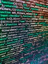 Web server data on a monitor. Modern web network and internet telecommunication technology. Simple website HTML code with Royalty Free Stock Photo