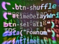 Web server data on a monitor. Screen at workplace of modern programmer on n. Software developer web program script. Website codes Royalty Free Stock Photo