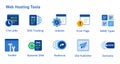 Web server tools icon set collection for cron jobs MIME type dynamic DNS site publisher index tools and error pages