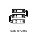 Web servers icon. Trendy modern flat linear vector Web servers i Royalty Free Stock Photo