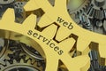 Web services concept on the gearwheels, 3D rendering Royalty Free Stock Photo