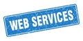 web services sign. web services grunge stamp.