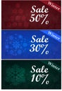 A set of banners with winter discounts. Winter sale. Banners with winter discounts. Winter sale 3. Winter sale offer, banner templ