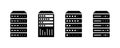 Set of computer server vector icons. Data, datacenter or database icon. Center of storage data. Royalty Free Stock Photo