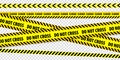 Set of danger caution seamless tapes.  Do not cross.  Closed. Warning signs for your web site design, logo, app  on transparent ba Royalty Free Stock Photo