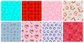 Seamless pattern with hand drawn hearts Royalty Free Stock Photo