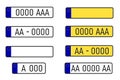 Set of european number plates.