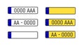 Set of european number plates.