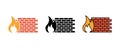 Set of firewall vector icons. Protection symbol. Royalty Free Stock Photo