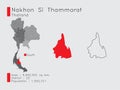 A Set of Infographic Elements for the Province Nakhon Si Thammarat Position in Thailand