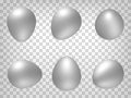 Set of perspective projections 3d eggs model icons on transparent background.  3d eggs. Abstract concept of graphic elements for y Royalty Free Stock Photo