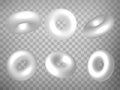 Set of perspective projections 3d torus model icons on transparent background. 3d torus. Abstract concept of graphic elements fo