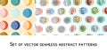 Set seamless colourful abstract vector pattern for background