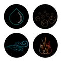 Set of vector icons of four elements