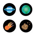 Set of vector icons of space Royalty Free Stock Photo