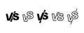 Set of versus vector icons. Vs, fight, duel, battle, compare and clash. Royalty Free Stock Photo