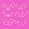 Set of wings. hand-drawn vector Royalty Free Stock Photo