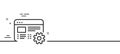 Web settings line icon. Engineering cogwheel tool sign. Minimal line pattern banner. Vector