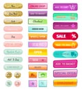 Web shop buttons isolated on white vector Royalty Free Stock Photo