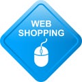 Web shopping button with mouse icon Royalty Free Stock Photo