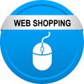 Web shopping button with mouse icon Royalty Free Stock Photo