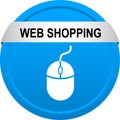 Web shopping button with mouse icon Royalty Free Stock Photo