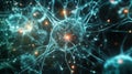 Web 5.0 showcases advanced human-AI symbiosis through connected neural networks visualized as light patterns in cyberspace,