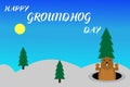 Web simple background groundhog day vector