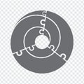 Simple icon puzzle in gray. Simple icon puzzle spiral of the eight elements