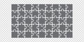 Simple icon puzzles in grey. Simple icon puzzle of the forty five elements on transparent background or your web site design, app,