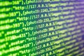 Web site codes on computer monitor. IT business company. Royalty Free Stock Photo