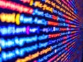 Web site codes on computer monitor. Close up of random computer code comprised of numbers and letters. Computer program. Project Royalty Free Stock Photo