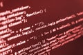 Web site codes on computer monitor.