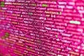 Web site codes on computer monitor. Writing programming functions on laptop. Tensorflow AI concept. Programmer occupation. Royalty Free Stock Photo