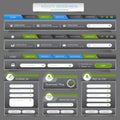Web site design menu navigation elements with icons set: Navigation menu bars,vector design element eps10 illustration Royalty Free Stock Photo