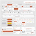 Web site design navigation template elements with icons set Royalty Free Stock Photo