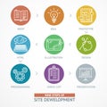 Web site development time line process. Vector