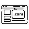 Web site domain icon, outline style