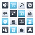 Web Site, Internet and computer Icons over color background Royalty Free Stock Photo