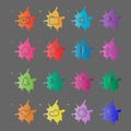 Web Site Internet Icons. Line icons on a background of blots of paint. Stencil Icons Royalty Free Stock Photo