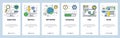 Web site onboarding screens. Computer software download, install and upgrade. Menu vector banner template for website