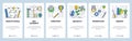 Web site onboarding screens. 3d modeling, prototyping, growth and design workflow. Menu vector banner template for Royalty Free Stock Photo