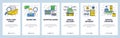 Web site onboarding screens. Delivery and shipping service. Post office. Menu vector banner template for website and